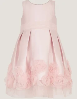 Baby Appliqué Rose Party Dress Pink