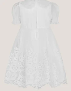 Baby Athena Floral Embroidered Dress White