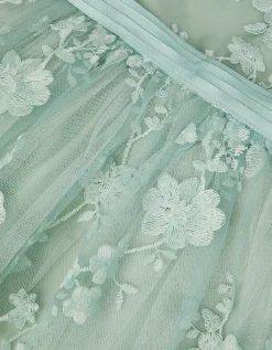 Baby Beatrice Floral Embroidered Party Dress Green