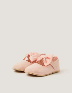 Baby Bow Patent Walker Shoes Pink