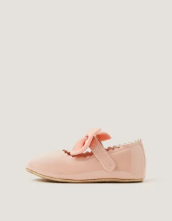 Baby Bow Patent Walker Shoes Pink