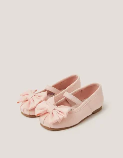 Baby Bow Satin Walker Shoes Pink