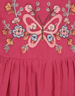Baby Butterfly Broderie Romper Pink