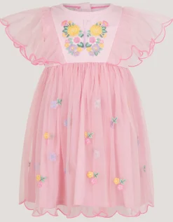 Baby Butterfly Tulle Jersey Dress Pink