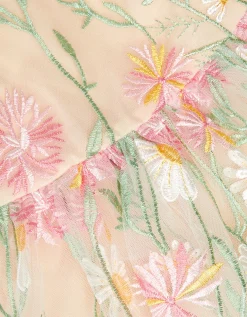 Baby Celina Daisy Embroidered Party Dress White
