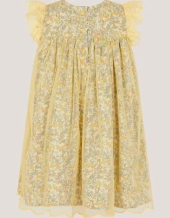 Baby Darcie Ditsy Floral Mesh Dress Yellow