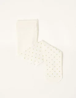 Baby 40 Denier Glitter Spot Tights Gold