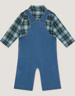 Baby Digby Denim Dungaree & Shirt Set Blue