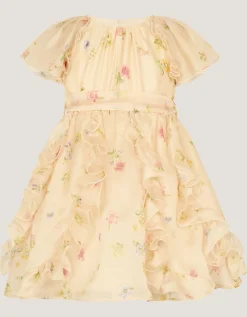 Baby Ditsy Floral Ruffle Party Dress Yellow