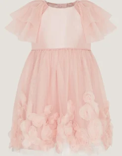 Baby Eden Appliqué Rose Tulle Dress Pink