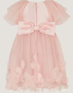 Baby Eden Appliqué Rose Tulle Dress Pink