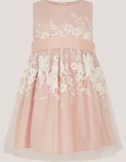 Baby Felicity Embroidered Floral Dress Pink