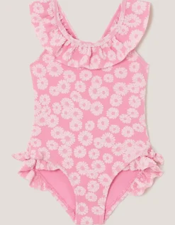 Baby Floral Jacquard Swimsuit Pink