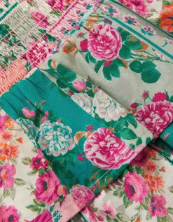 Baby Floral Patchwork Tiered Dress Green