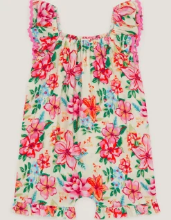 Baby Floral Print Playsuit Ivory