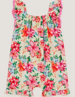 Baby Floral Print Playsuit Ivory