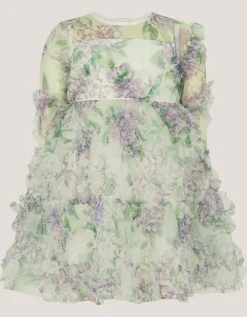 Baby Hydrangea Print Ruffle Dress Multi