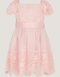 Baby Isabel Lace Tiered Party Dress Pink
