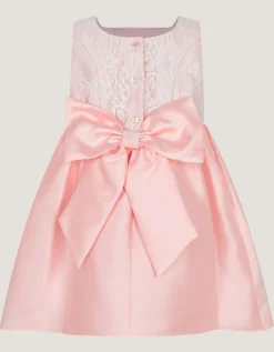 Baby Juno Lace Satin Dress Pink
