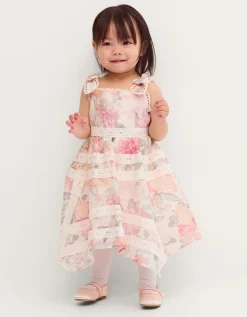 Baby Kelis Floral Broderie Trim Dress Pink