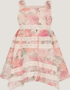 Baby Kelis Floral Broderie Trim Dress Pink
