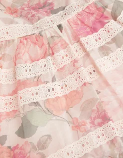 Baby Kelis Floral Broderie Trim Dress Pink