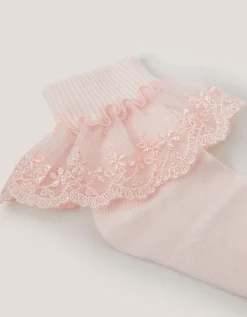 Baby Lace Socks Pink
