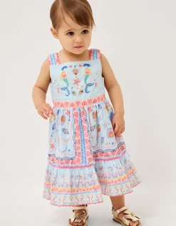 Baby Mermaid Print Dress Blue