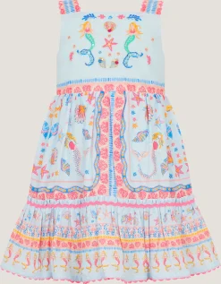 Baby Mermaid Print Dress Blue