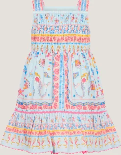 Baby Mermaid Print Dress Blue