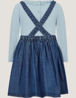 Baby Mon Cheri Top & Chambray Dress Set Blue