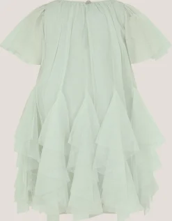Baby Nessa Sparkle Collar Waterfall Dress Green