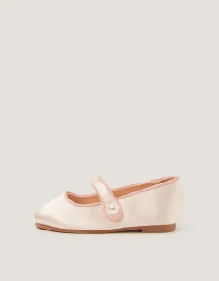 Baby Pearl Strap Satin Walker Shoes Ivory