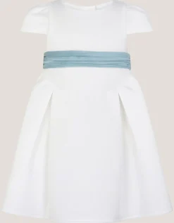 Baby Polly Cap Sleeve Bow Party Dress Ivory