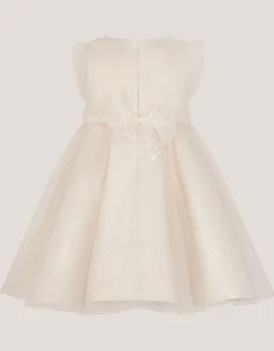 Baby Principesa Appliqué Rose Sparkle Dress Gold