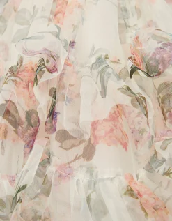 Baby Roma Floral Print Ruffle Party Dress Multi