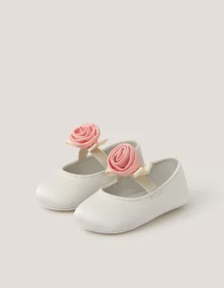 Baby Rosette Booties Ivory