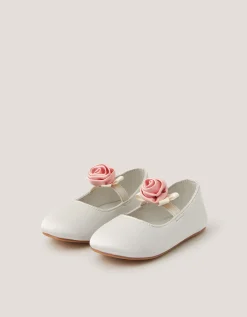 Baby Rosette Walker Shoes Ivory