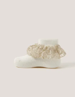 Baby Sparkle Lace Socks Ivory