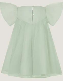 Baby Winnie Satin Bow Party Dress Green
