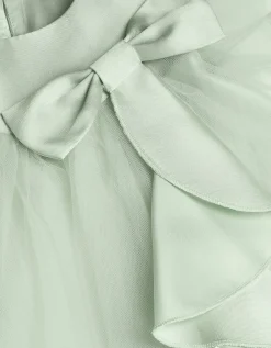 Baby Winnie Satin Bow Party Dress Green