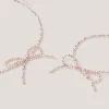 Beaded Bow Necklace & Bracelet Set