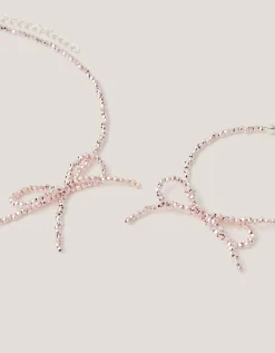 Beaded Bow Necklace & Bracelet Set