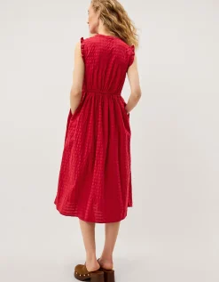 Bea Sleeveless Gingham Midi Dress Pink