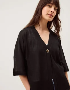 Beth Short Sleeve Cardigan Black