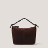 Beth Twist Handle Suede Bag