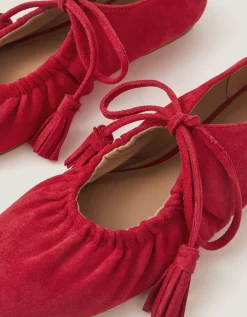 Blair Faux Suede Ballet Pumps Red