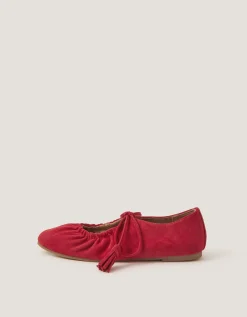 Blair Faux Suede Ballet Pumps Red