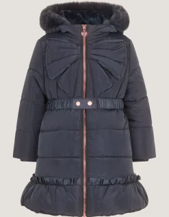 Bonita Bow Padded Coat Blue