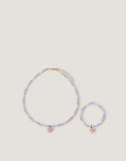 Bow Beaded Necklace & Bracelet Set